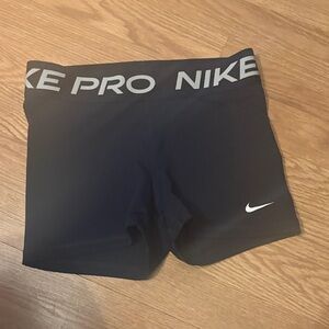 Nike Pro Navy Shorts with White Logo